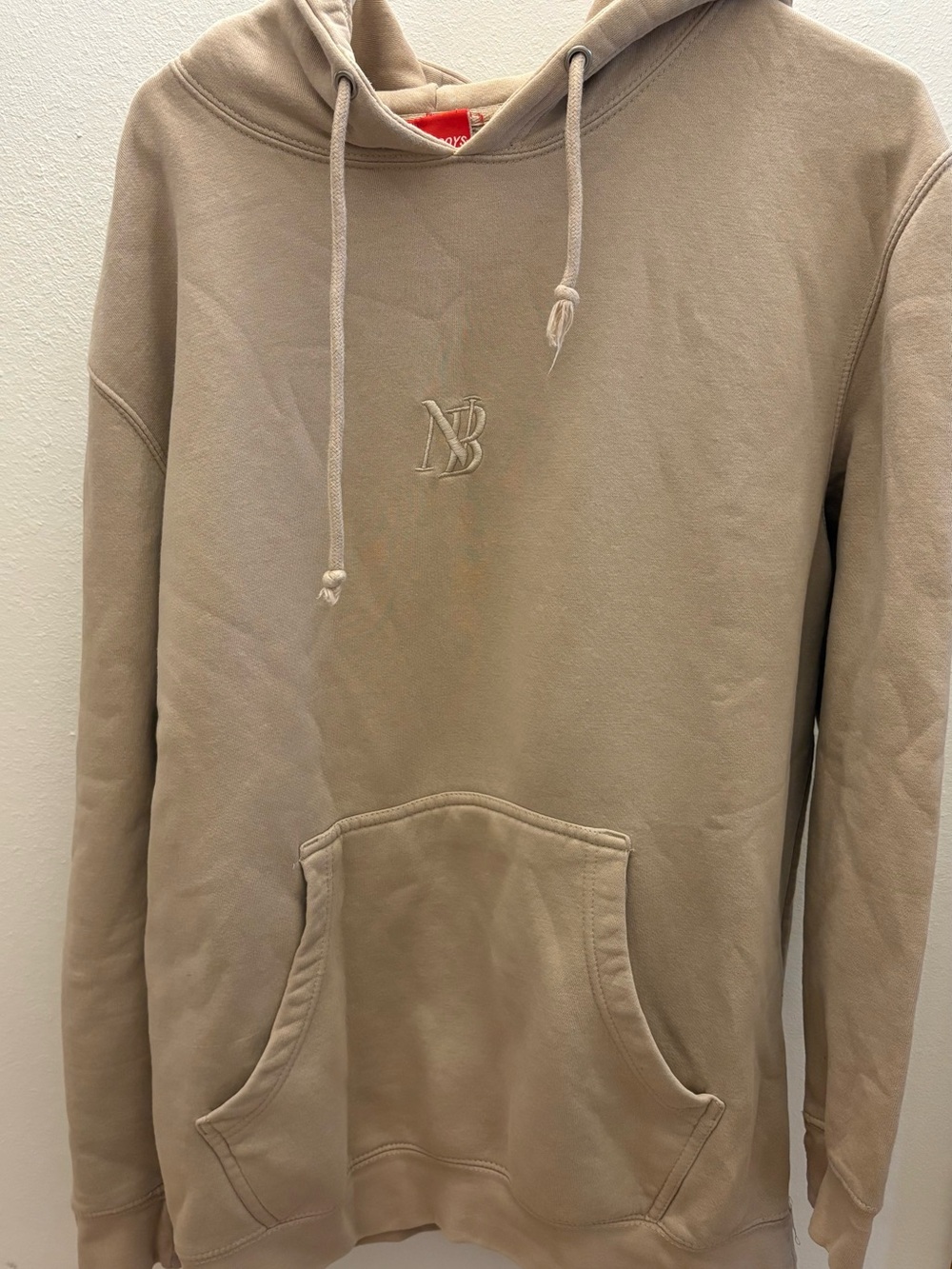 Nelk Boys Beige Hooded Sweatshirt - Men's Casual Pullover